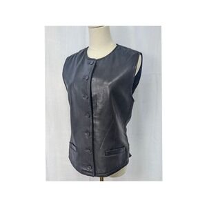 90s Leather‎ Vest top, Vintage Banana Republic leather sleeveless button front